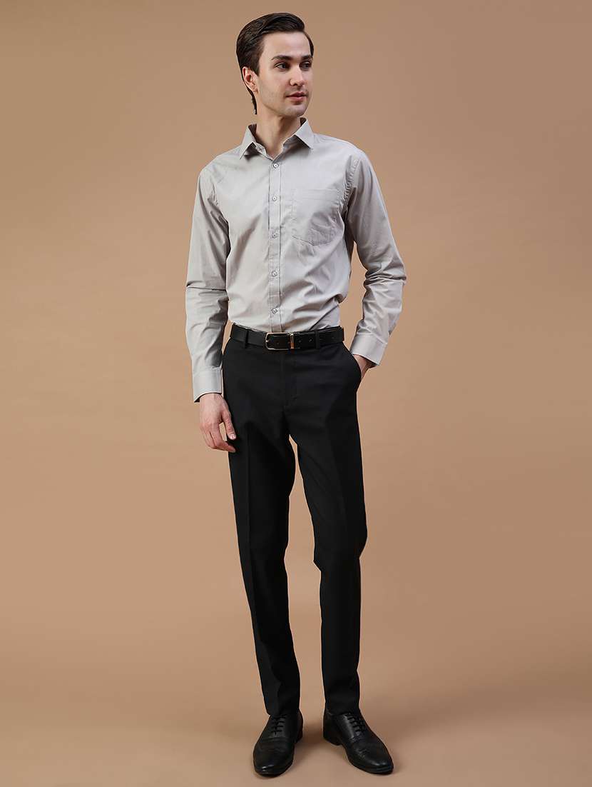 men solid collared long sleeve shirt - 21938560 -  Standard Image - 4