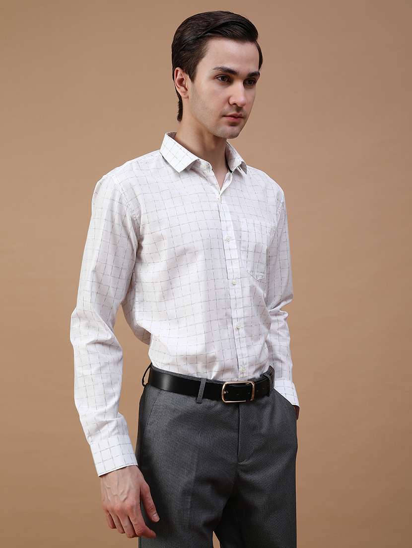 men checkered collared long sleeve shirt - 21938561 -  Standard Image - 1