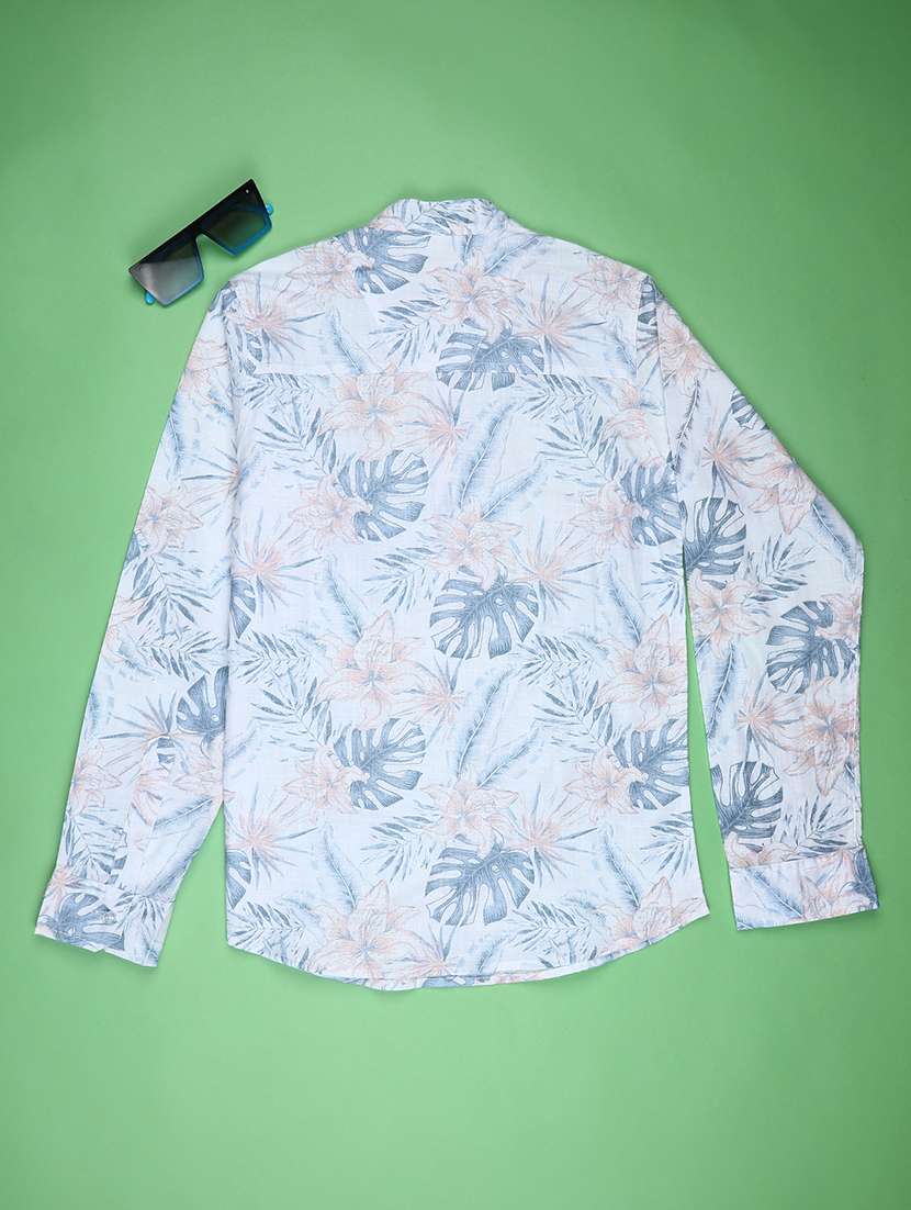 boys printed mandarin collar long sleeve shirt - 21938566 -  Standard Image - 1