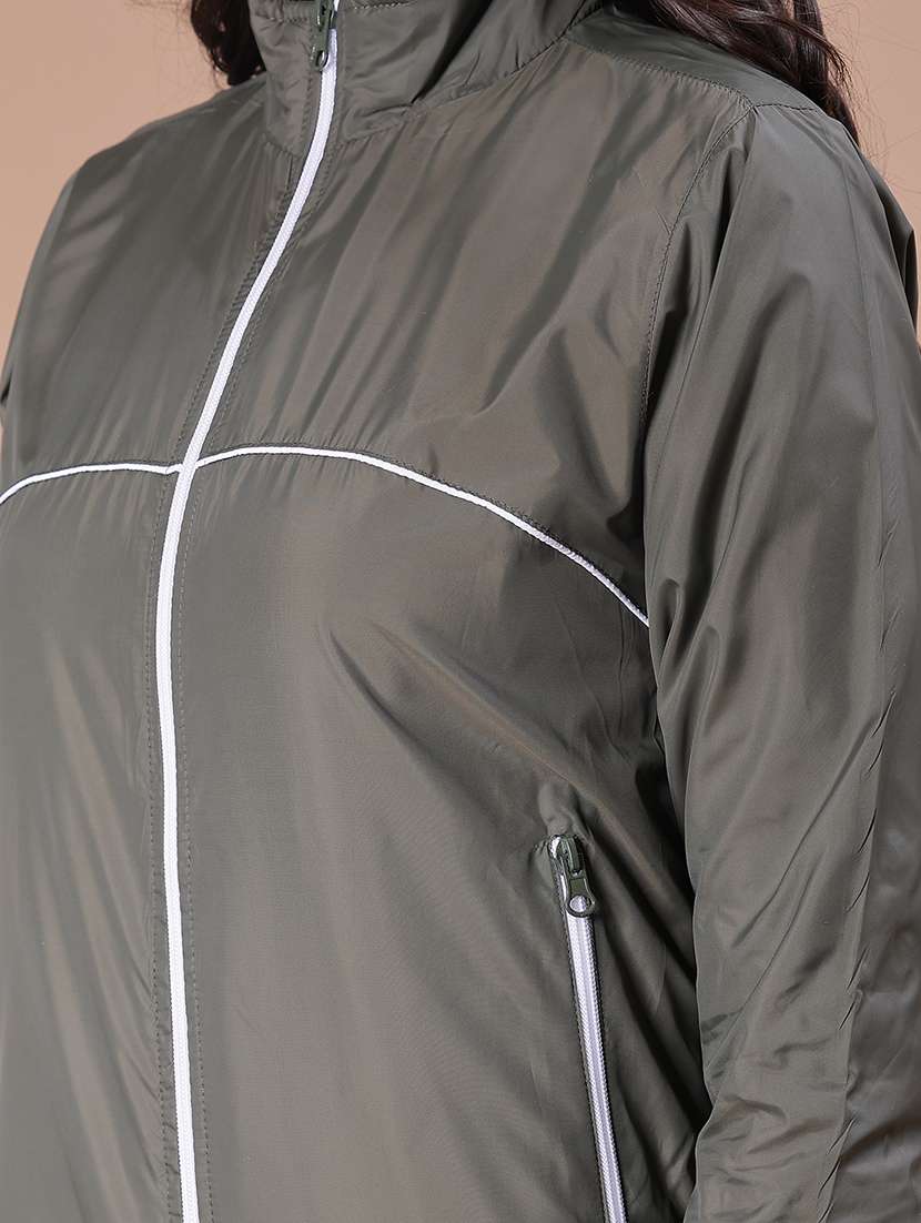 women solid long sleeve windcheater jacket - 21938588 -  Standard Image - 4