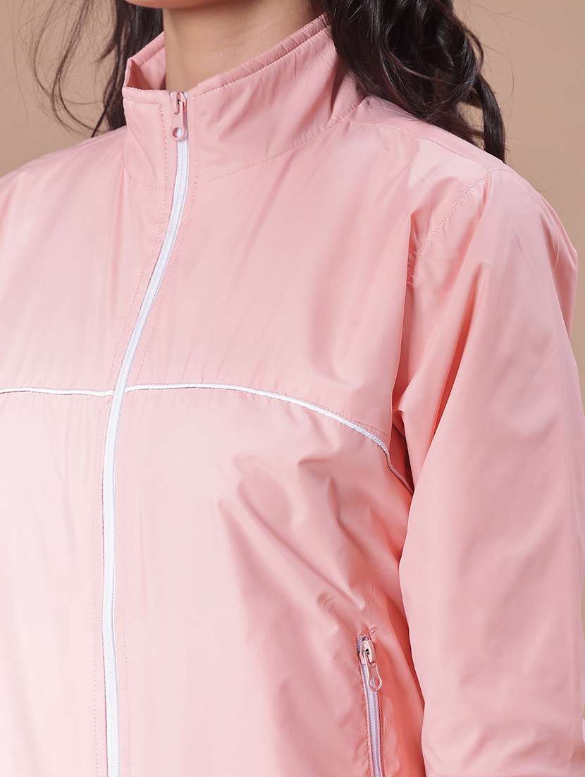 women solid long sleeve windcheater jacket - 21938589 - Standard Image - 4