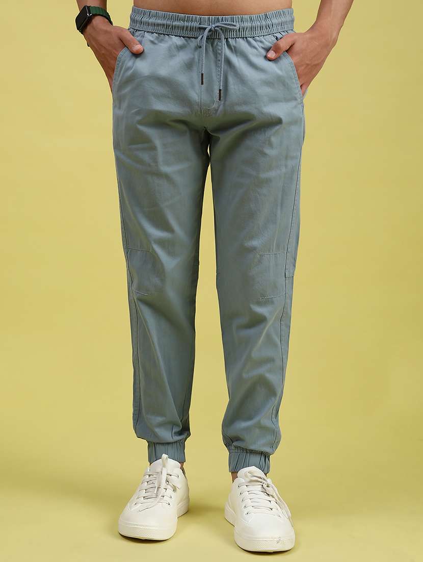 men solid mid rise jogger - 21938639 -  Standard Image - 1