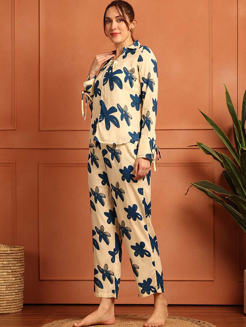 women printed nightwear pyjama set - 21938654 -  Standard Image - 1