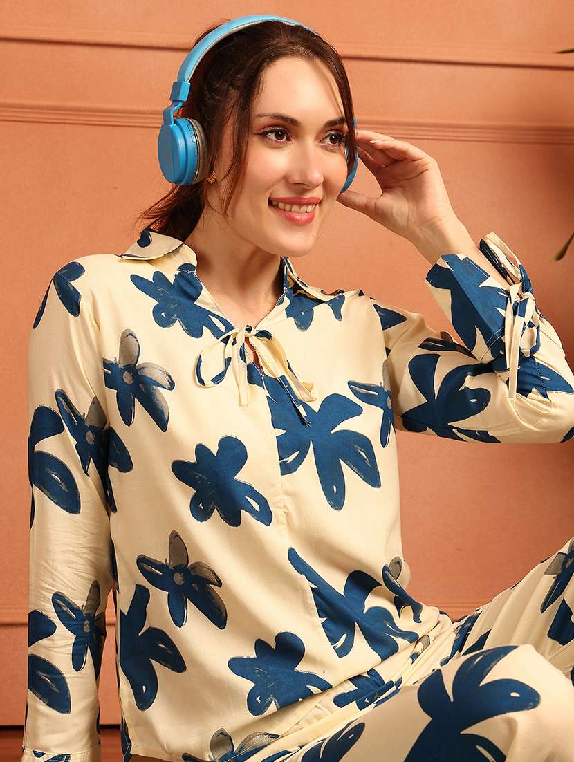 women printed nightwear pyjama set - 21938654 -  Standard Image - 4