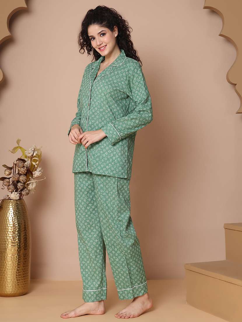 women printed nightwear pyjama set - 21938662 -  Standard Image - 1