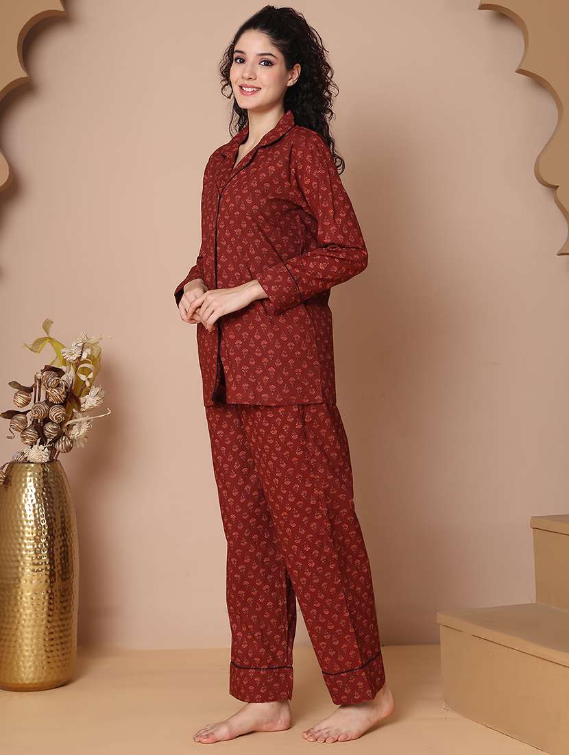 women printed nightwear pyjama set - 21938665 -  Standard Image - 1