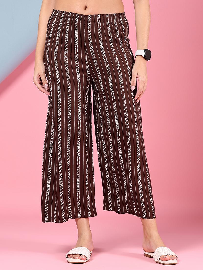 women printed mid rise straight palazzo - 21938736 - Zoom Image - 0
