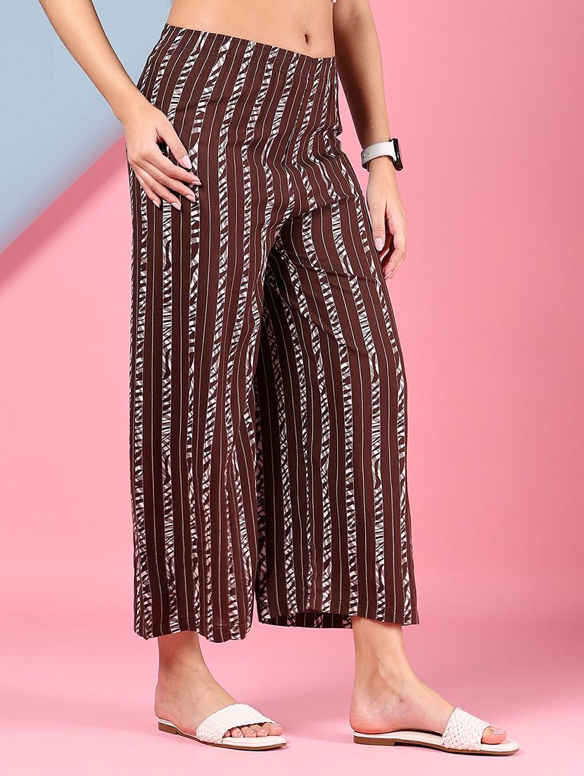 women printed mid rise straight palazzo - 21938736 - Standard Image - 1