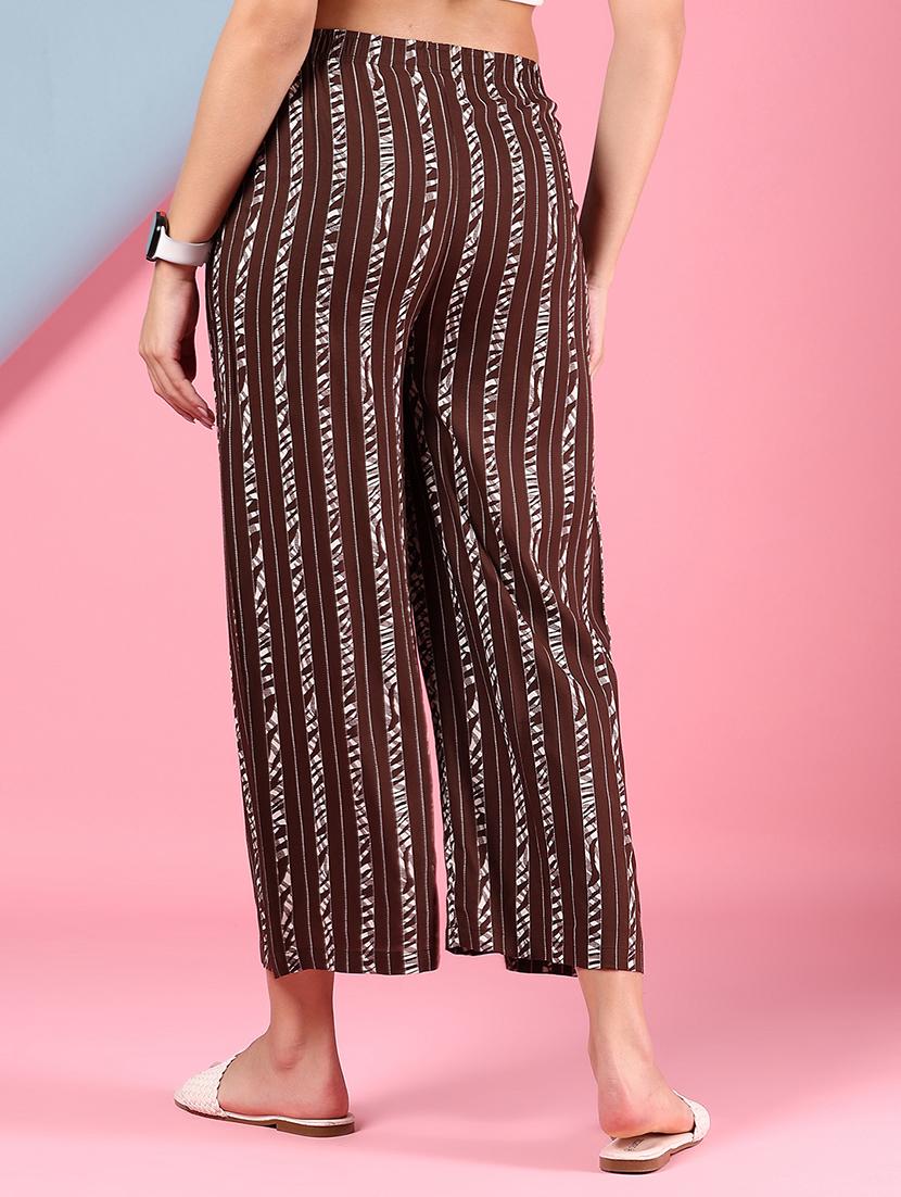 women printed mid rise straight palazzo - 21938736 - Standard Image - 4