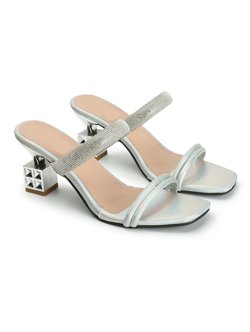 women embellished slip on heel sandal - 21939310 - Standard Image - 1