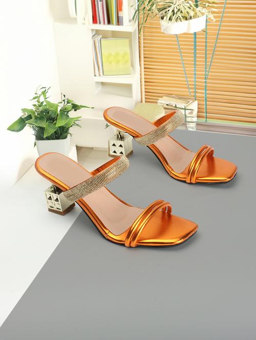 women embellished slip on heel sandal - 21939313 - Standard Image - 0