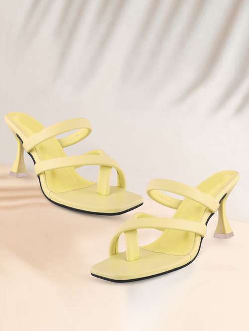 women yellow slip on sandal - 21939315 - Standard Image - 0
