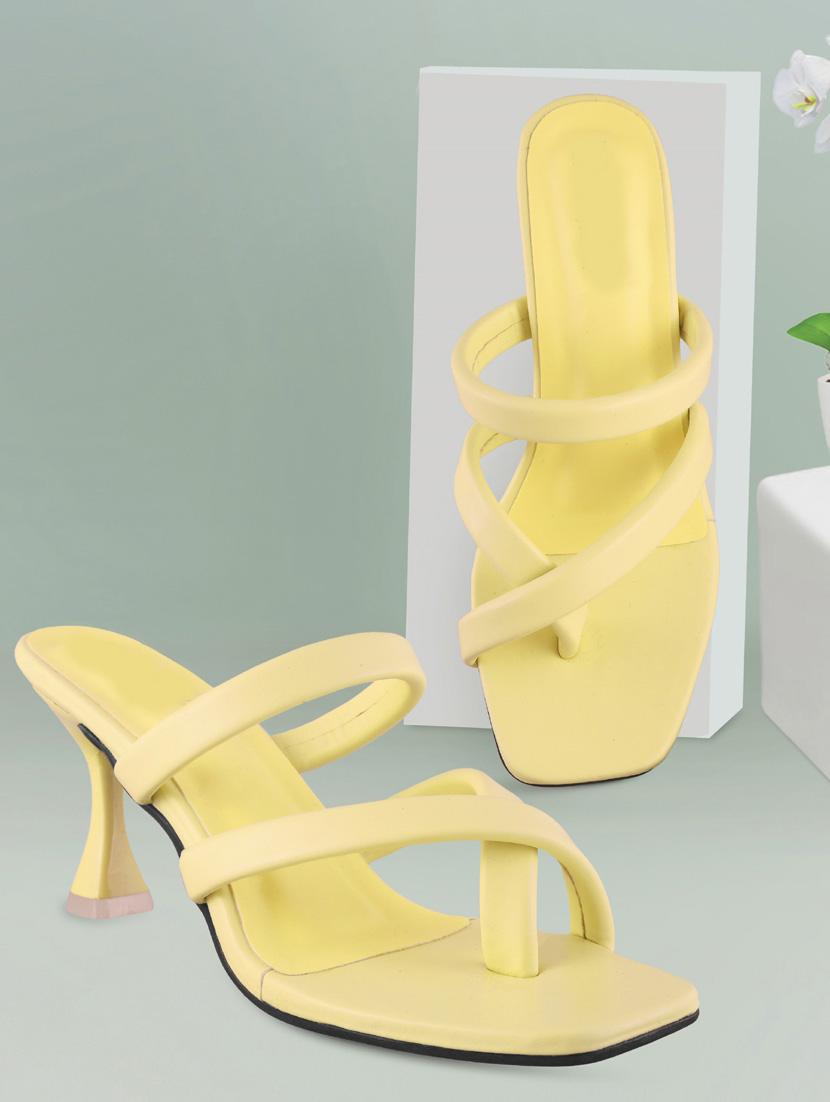 women yellow slip on sandal - 21939315 -  Standard Image - 1