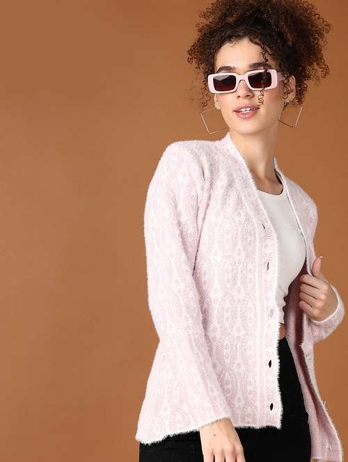 women self designed long sleeve cardigan - 21939341 - Standard Image - 0