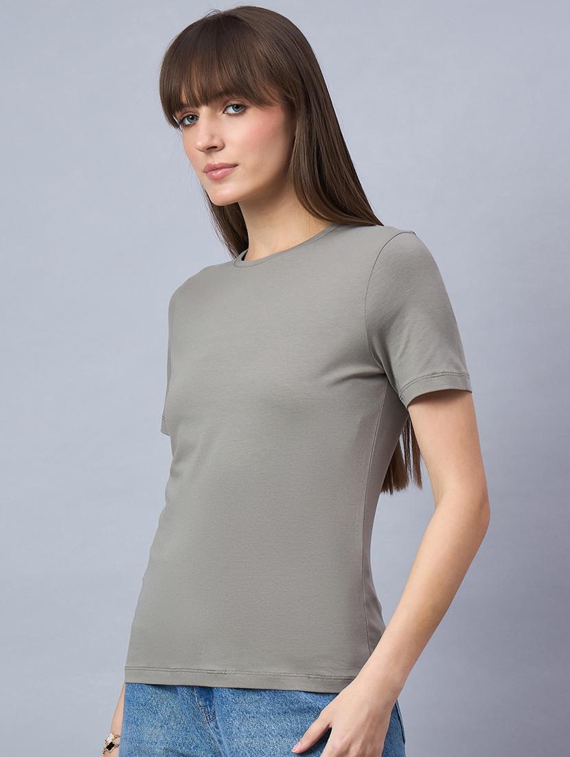 women solid short sleeve regular fit t-shirt - 21939410 - Zoom Image - 0
