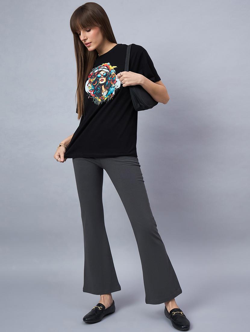 women printed short sleeve loose fit t-shirt - 21939415 - Standard Image - 4