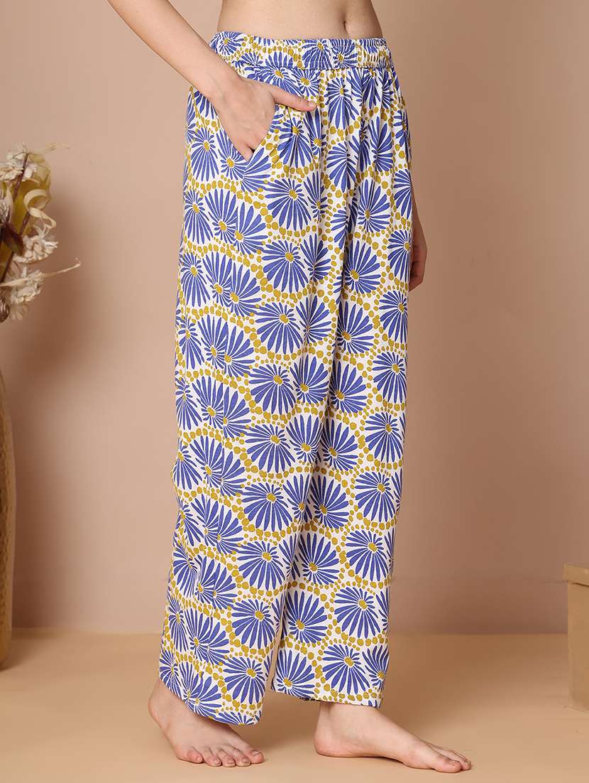 women printed mid rise full length pajama - 21939472 - Standard Image - 1