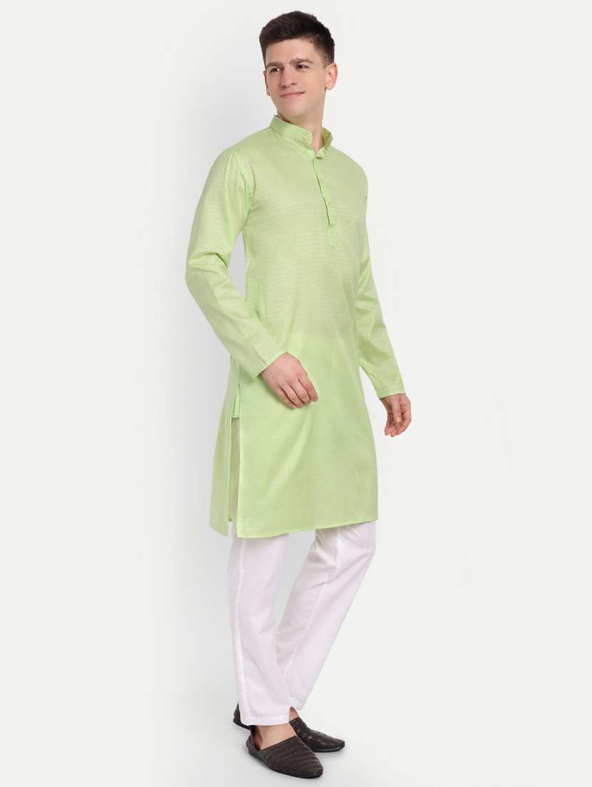 men mandarin neck kurta with trousers ethnic wear set - 21939560 -  Standard Image - 1