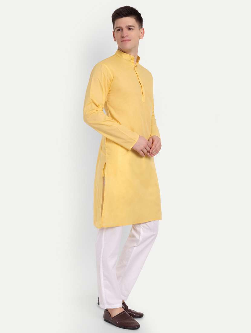 men mandarin neck kurta with trousers ethnic wear set - 21939562 -  Standard Image - 1