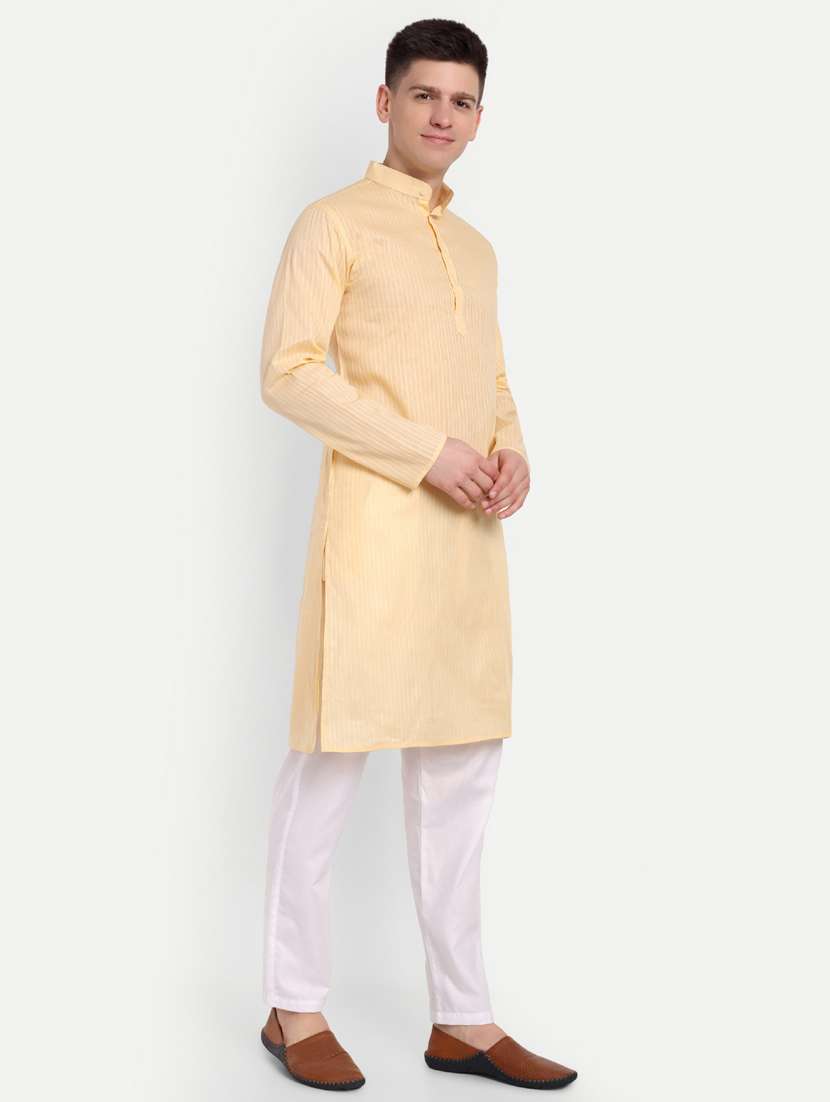 men mandarin neck kurta with trousers ethnic wear set - 21939566 -  Standard Image - 1