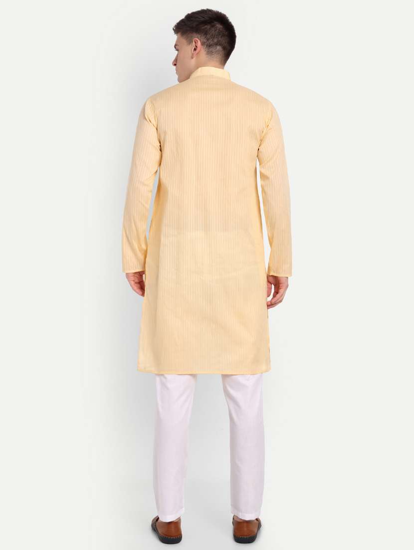 men mandarin neck kurta with trousers ethnic wear set - 21939566 -  Standard Image - 4