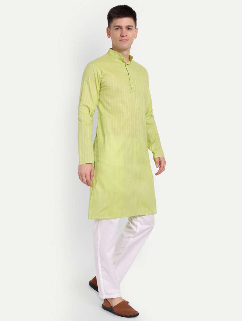 men mandarin neck kurta with trousers ethnic wear set - 21939567 -  Standard Image - 1