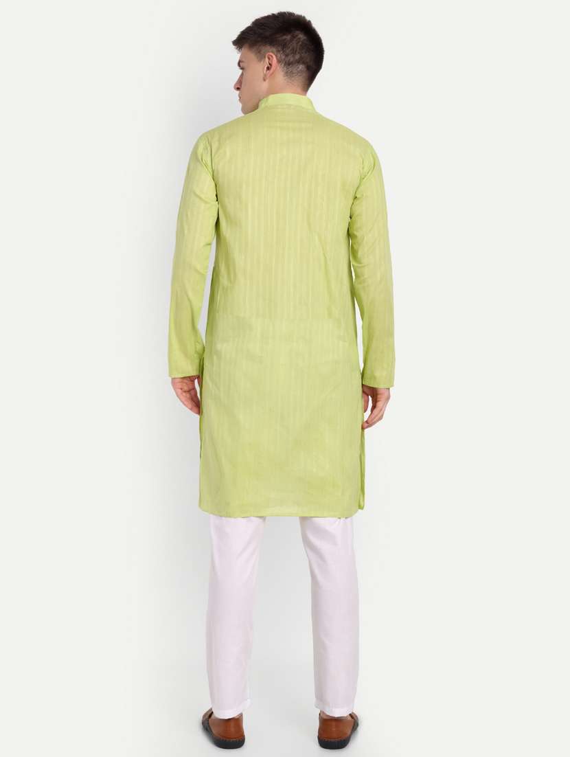 men mandarin neck kurta with trousers ethnic wear set - 21939567 -  Standard Image - 4