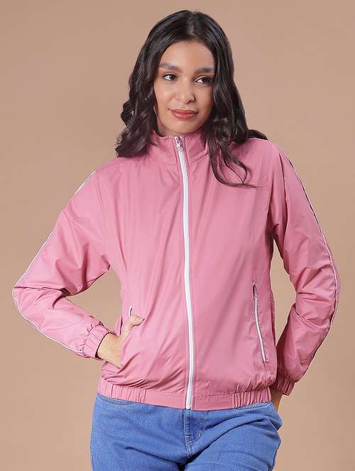 women solid long sleeve windcheater jacket - 21939630 -  Standard Image - 0