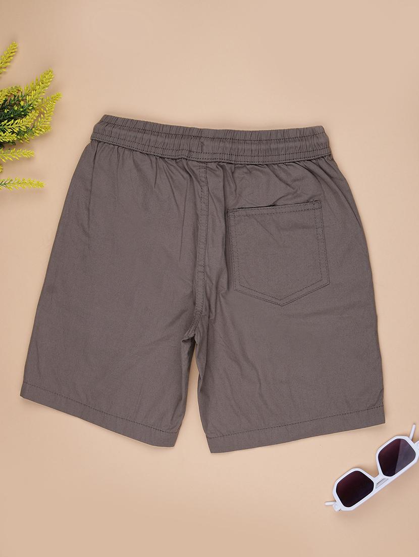 boys solid mid rise regular fit shorts - 21939683 - Standard Image - 1