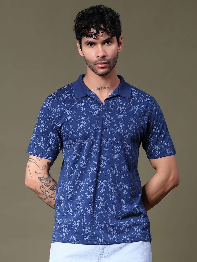 men printed short sleeve regular fit polo t-shirt - 21939708 -  Standard Image - 1