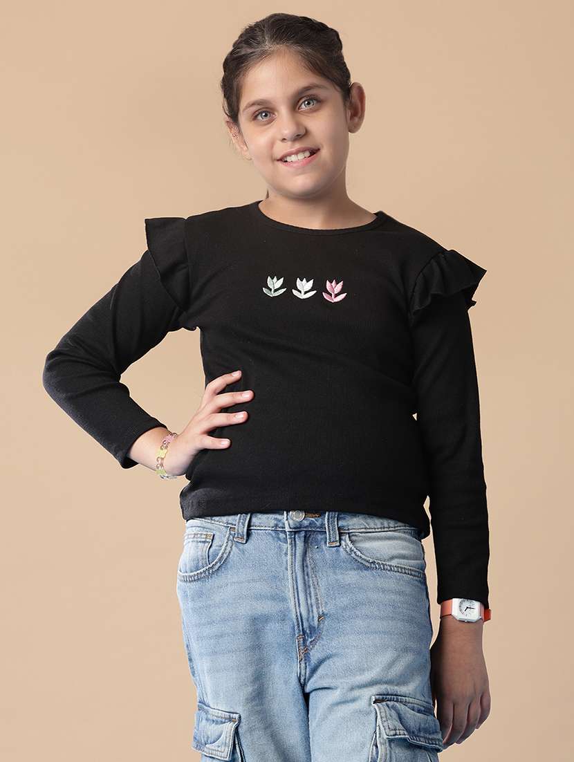 girls embroidered long sleeve t-shirt - 21939716 -  Standard Image - 1