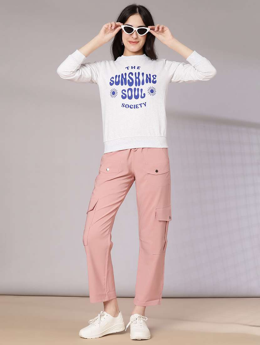 women front print long sleeve sweatshirt - 21939729 - Standard Image - 4