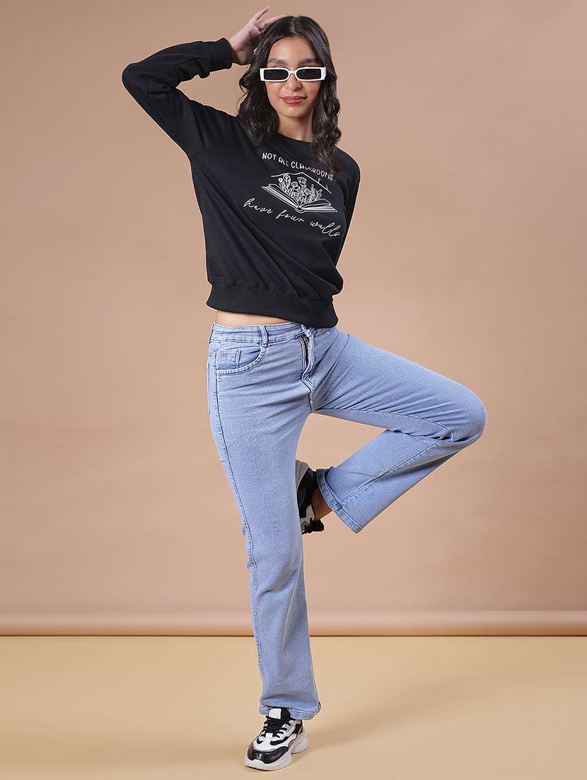 women chest print long sleeve sweatshirt - 21939731 -  Standard Image - 4