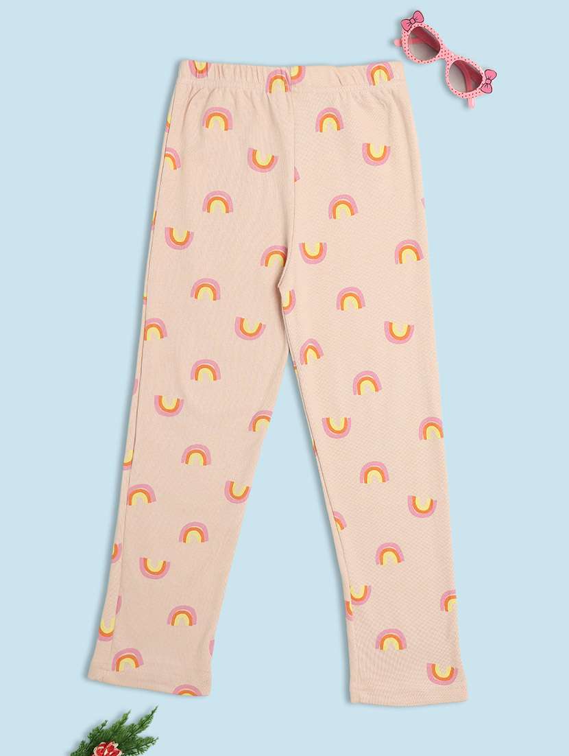 girls peach cotton blend legging - 21939752 -  Standard Image - 1