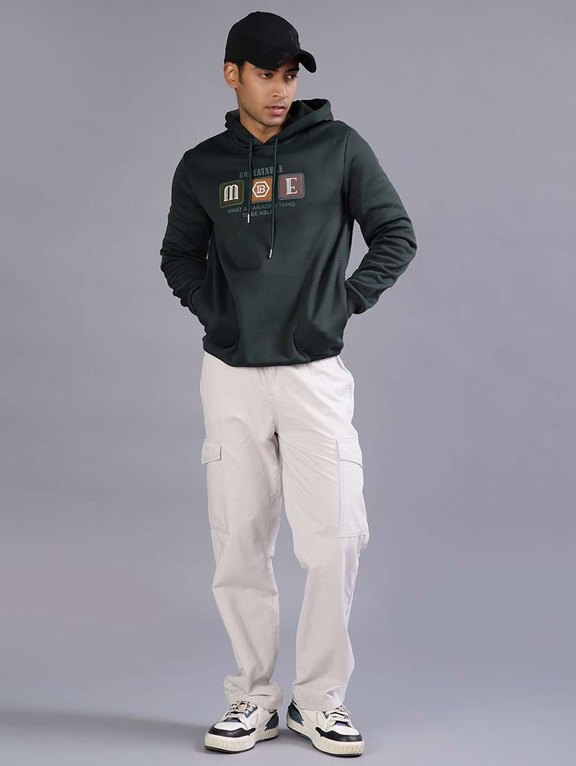 men chest print long sleeve hooded sweatshirt - 21939756 -  Standard Image - 4