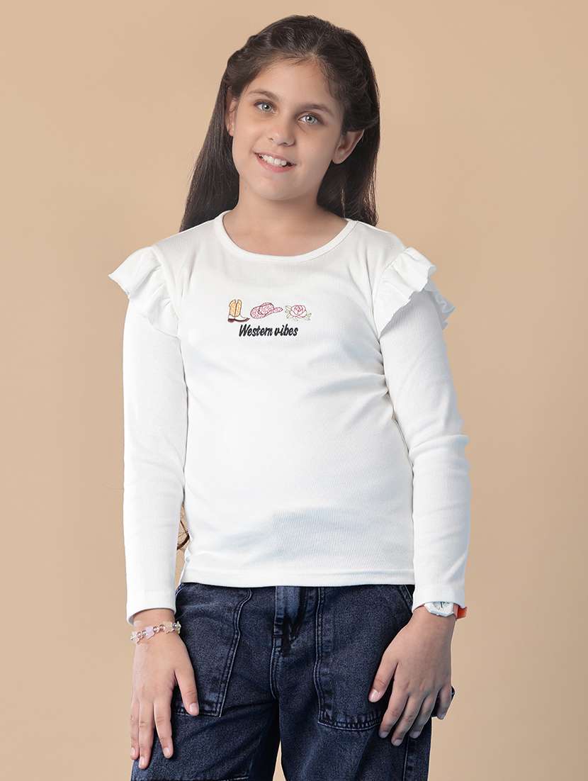 girls embroidered long sleeve t-shirt - 21939813 -  Standard Image - 1