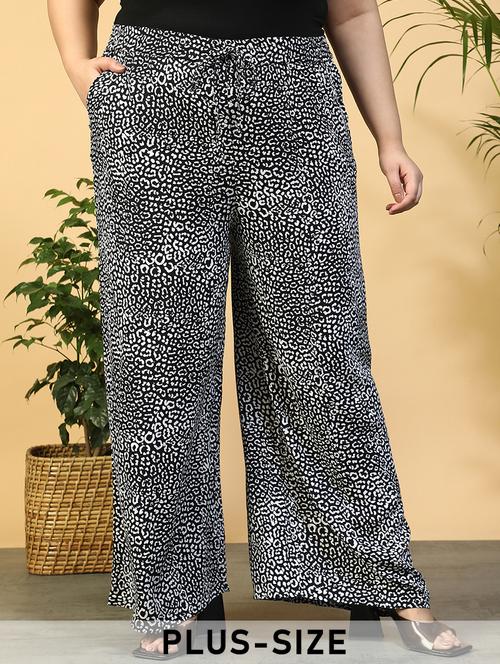 women plus size animal print straight palazzo - 21940216 - Standard Image - 0