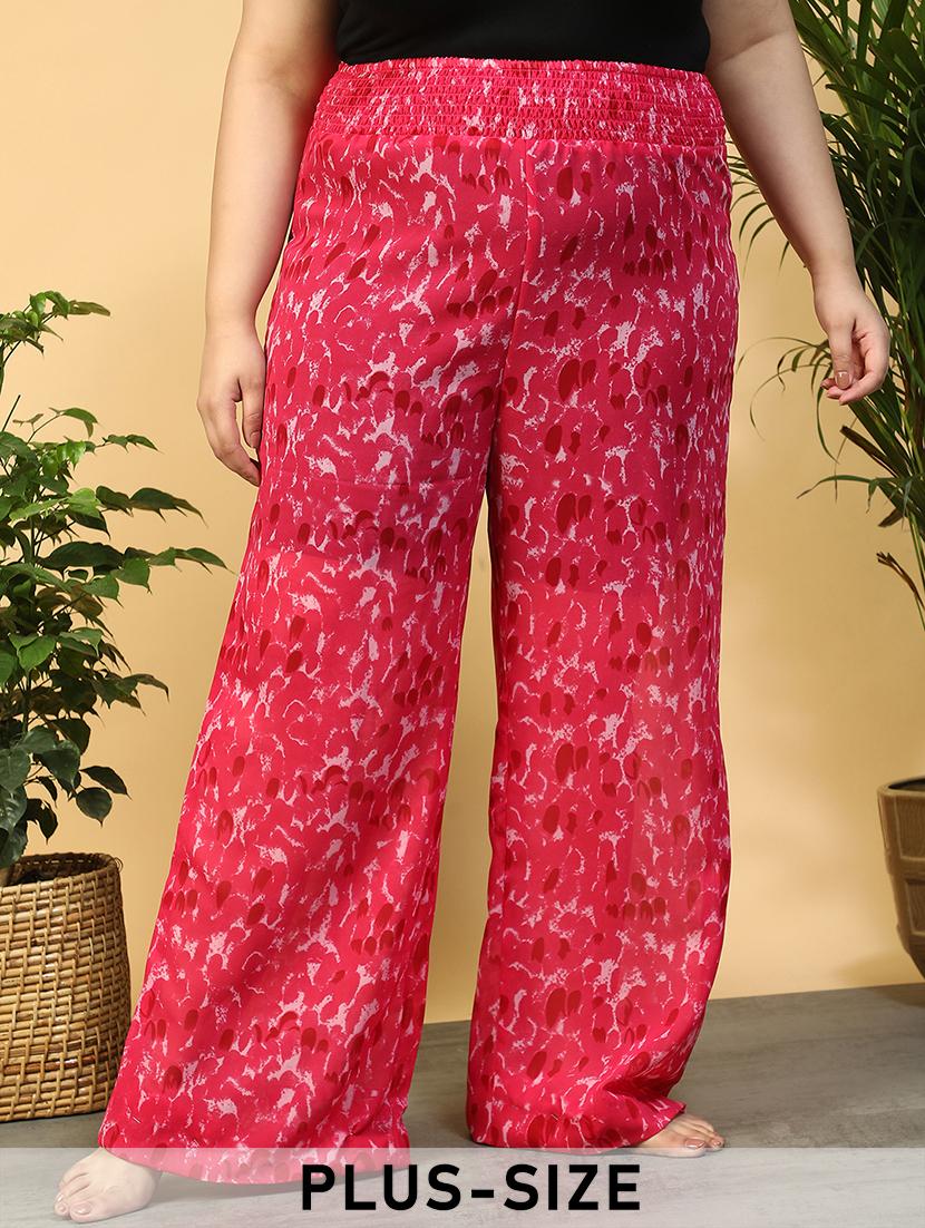 women plus size printed straight palazzo - 21940221 - Zoom Image - 0