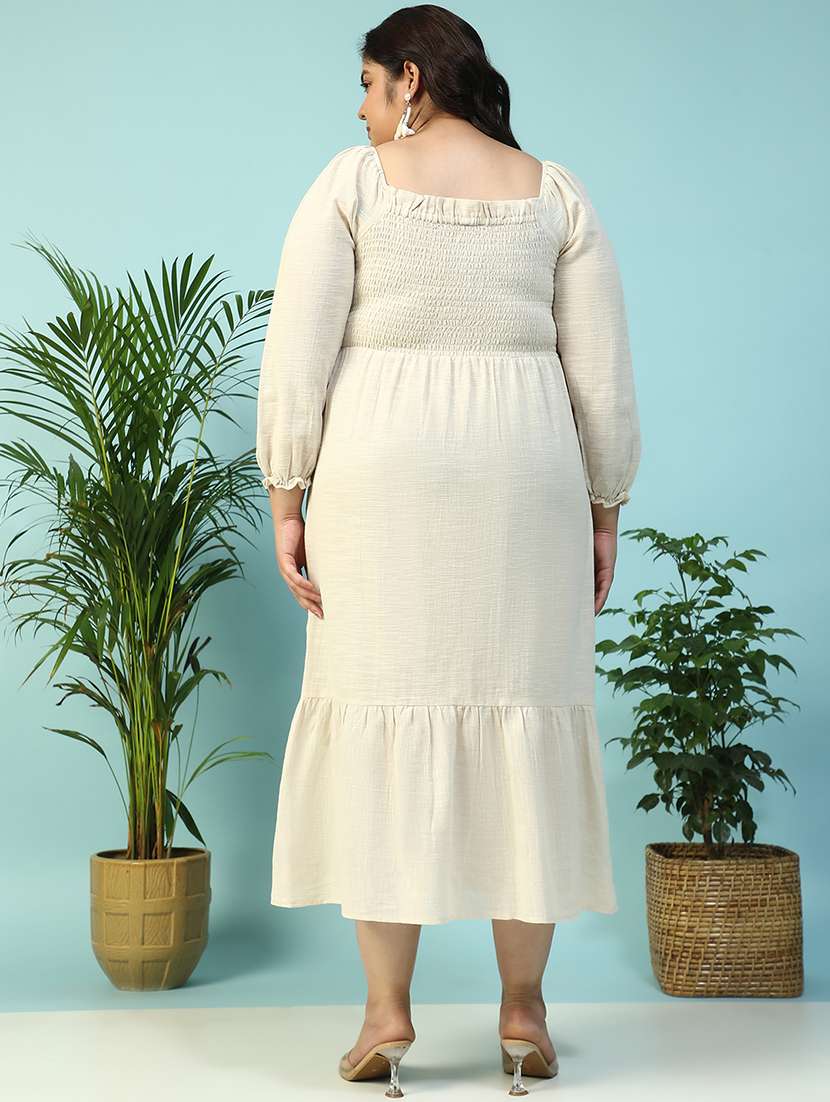 women plus size solid long sleeve tiered dress - 21940228 -  Standard Image - 4