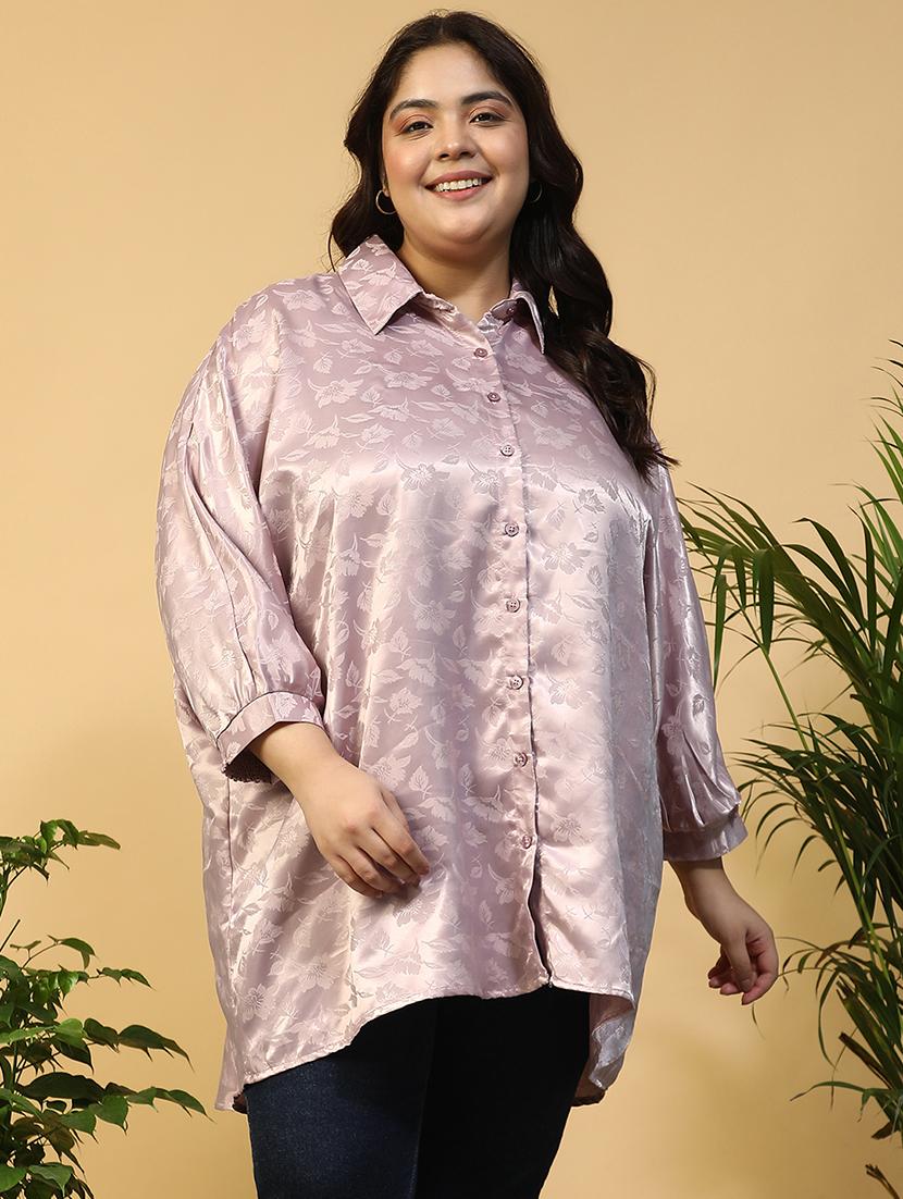 women plus size collared long sleeve shirt - 21940236 - Standard Image - 1