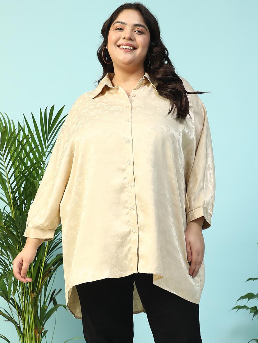 women plus size collared long sleeve shirt - 21940237 - Standard Image - 1