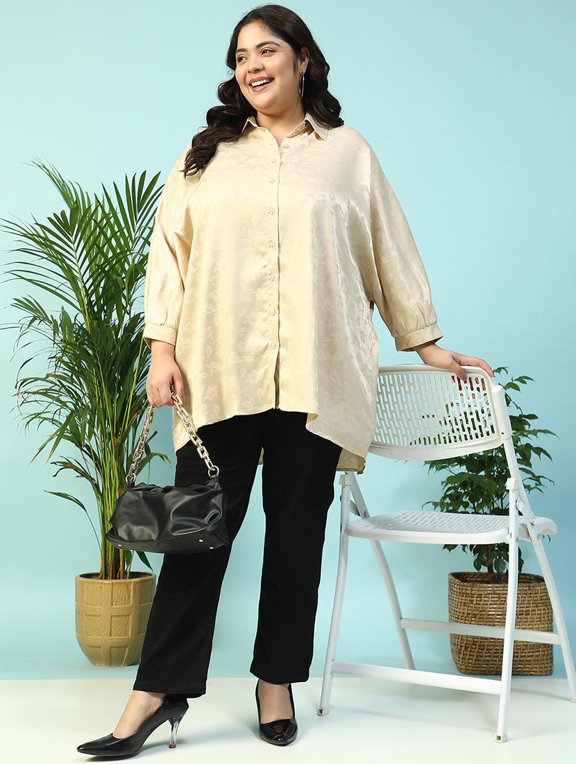 women plus size collared long sleeve shirt - 21940237 - Standard Image - 6