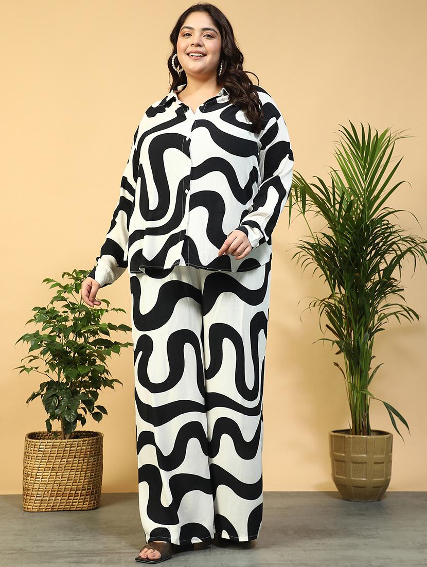 women plus size collared printed long sleeve shirt - 21940242 - Standard Image - 6