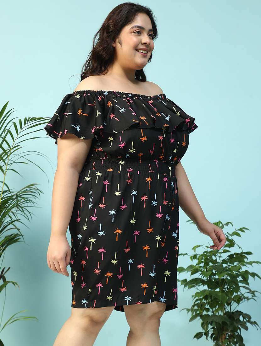 women plus size printed off shoulder romper  - 21940253 -  Standard Image - 1