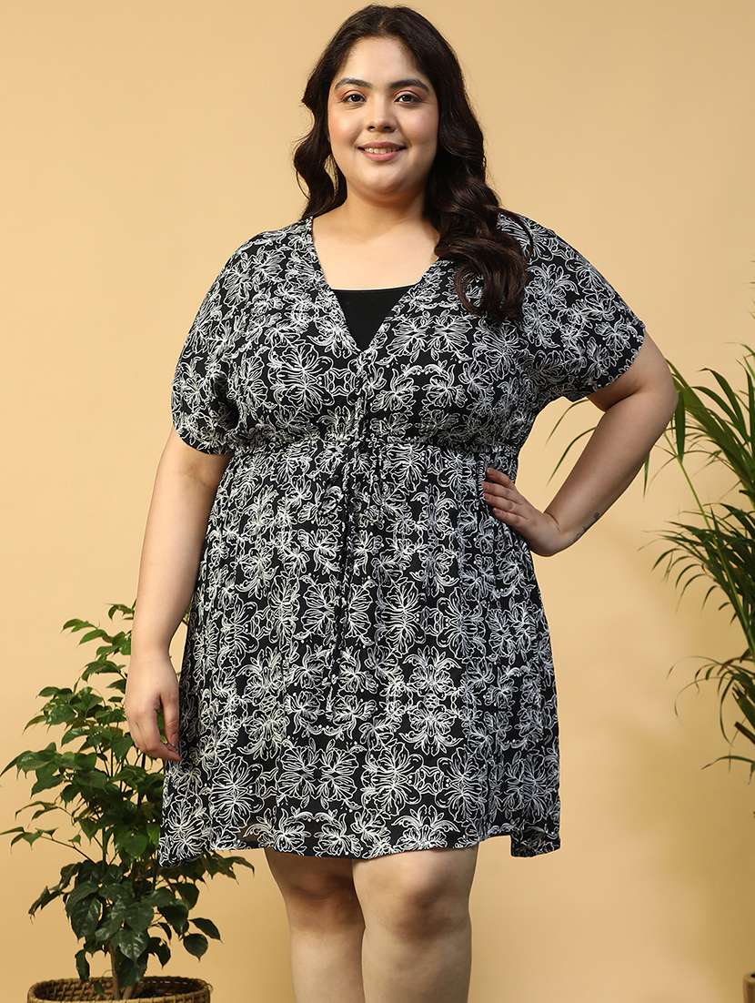 women plus size printed short sleeve a-line dress - 21940256 -  Standard Image - 1