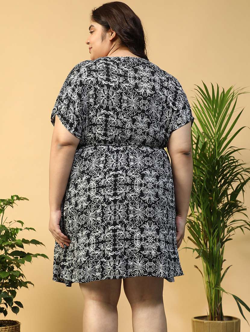 women plus size printed short sleeve a-line dress - 21940256 -  Standard Image - 4