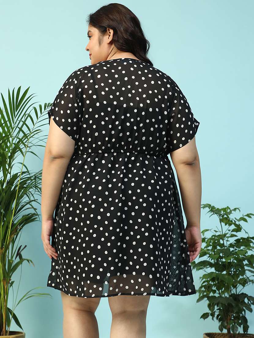 women plus size polka doted a-line dress - 21940259 -  Standard Image - 4