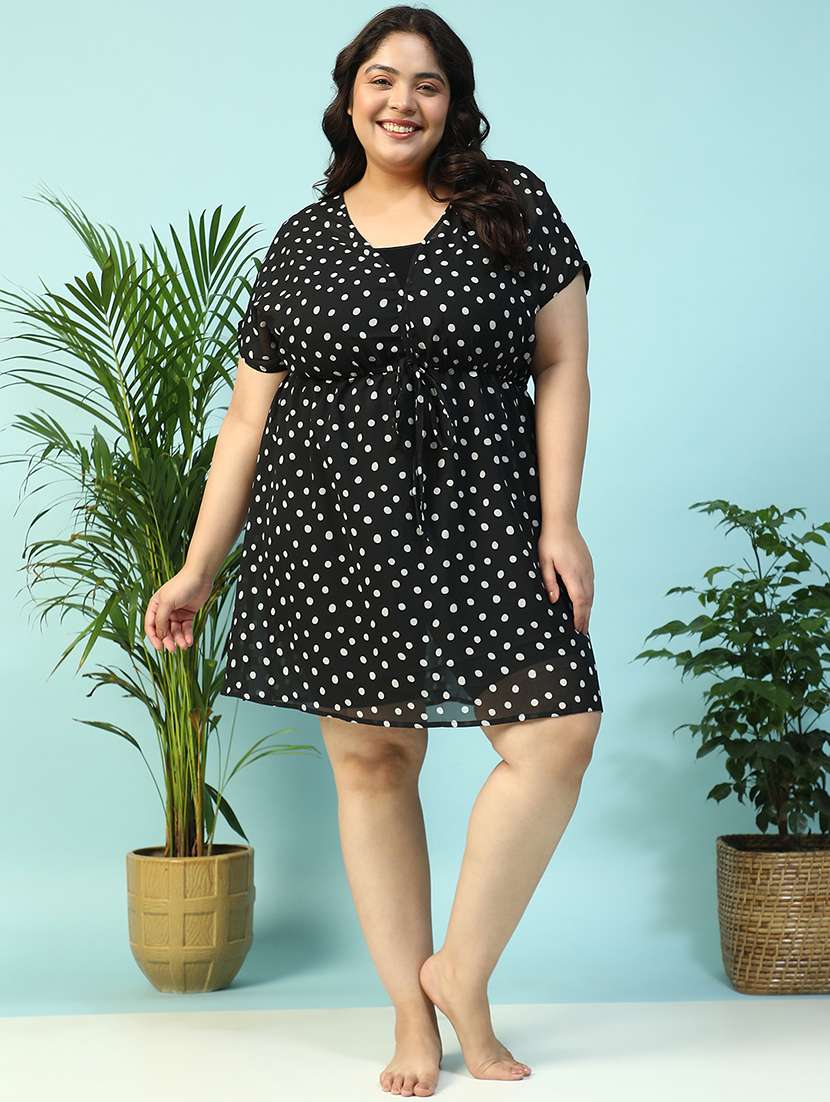 women plus size polka doted a-line dress - 21940259 -  Standard Image - 6