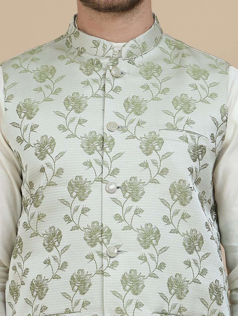 men mandarin neck regular fit nehru jacket - 21940272 -  Standard Image - 1