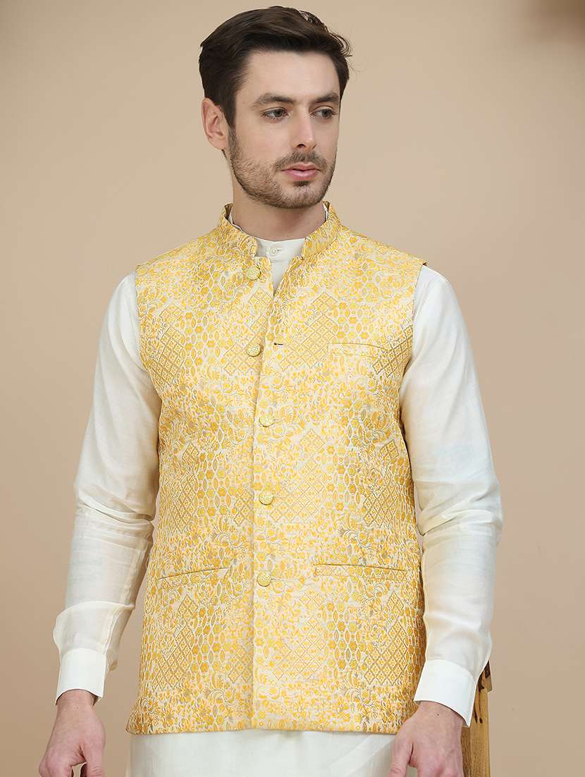 men mandarin neck regular fit nehru jacket - 21940277 -  Standard Image - 1